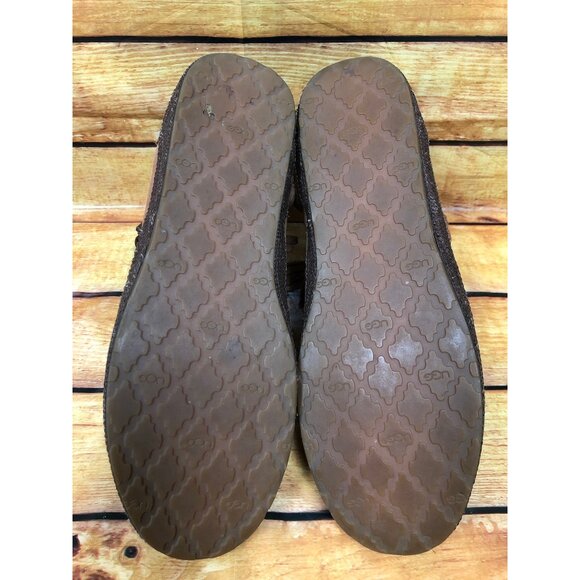 UGG Tiana Fringe Ankle Booties Brown Leather Side Zip Casual 1005454 Womens 10 ( - Picture 7 of 10